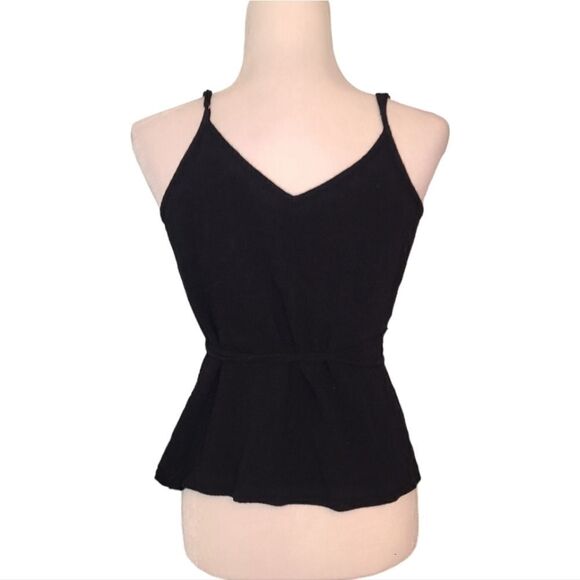 Treasure & Bond Black Linen Blend Wrap Blouse - Picture 2 of 9